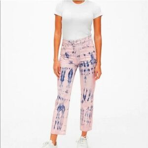 GAP | cheeky straight high rise light pink tie-dye jeans 12/31 NWT